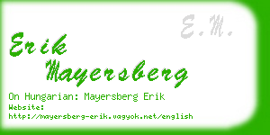 erik mayersberg business card